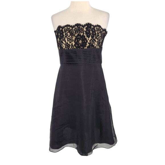 Ann Taylor Dresses & Skirts - Ann Taylor Silk Organza Strapless Lace Formal Evening Cocktail Dress Size 6